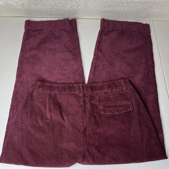 Old Navy Corduroy Pants Womens 14 Royal Velvet High Rise Wide Leg Boho 29.5” - Picture 7 of 11